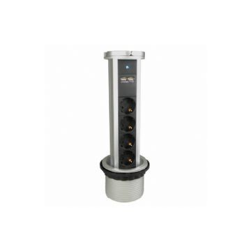 STEKKERDOOS INBOUW TAFELBLAD 4V+2xUSB