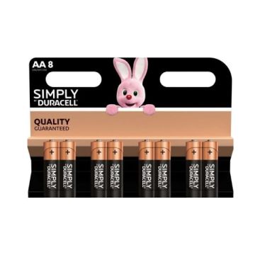 BATTERIJ 1.5V 8-ST MN1500 DURACELL SIMPL