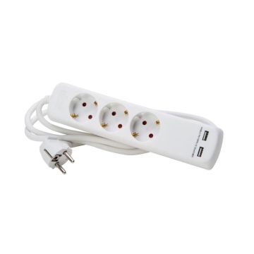 TAFELCONT.DS 3-V RA 2xUSB SNOER 1.4-MTR