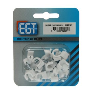 KABELCLIPS  4MM ROND WIT 25-ST
