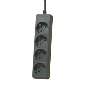 TAFELCONT.DS 4-V RA M/SNOER 1.5M ZWART