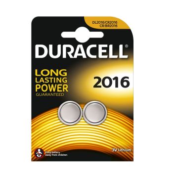 BATTERIJ 3V DL2016 LITHIUM DURACELL 2-ST