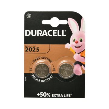 BATTERIJ 3V DL2025 LITHIUM DURACELL 2-ST