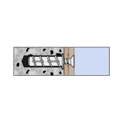 plug met schroef en object in de muur gemonteerd plug met schroef en object in de muur gemonteerd