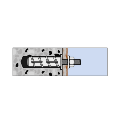 plug met bout en moer in de muur plug met bout en moer in de muur